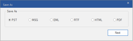 choose the pst format