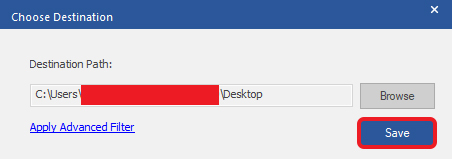 selected the destination, click on Save