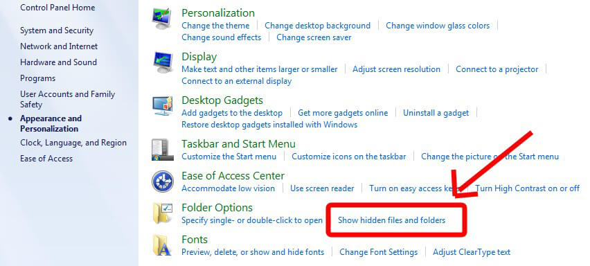Folder option in windows 7