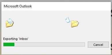outlook saving mail items in pst format