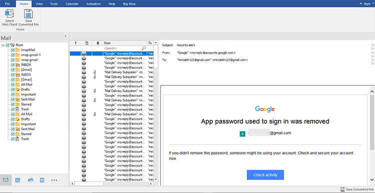 preview the mailbox items