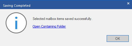 Click on OK to complete the process