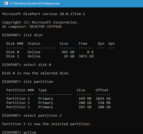 set correct windows partition