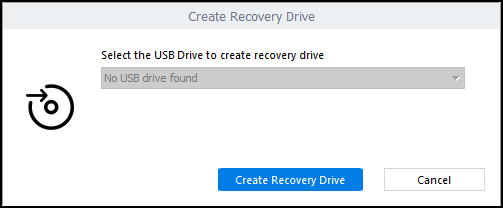 Choosing the Recovery Drive