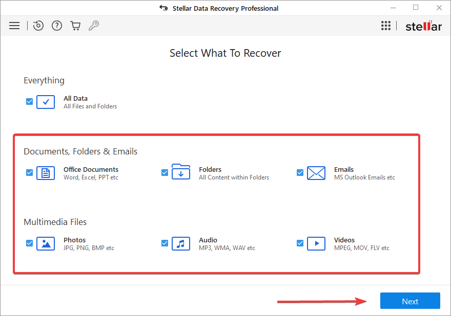 File types to recover