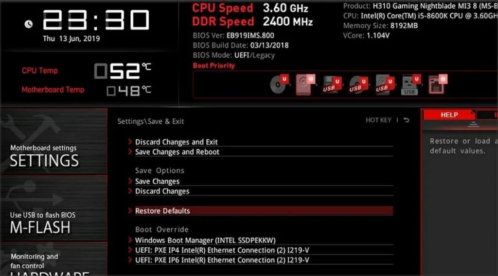 Reset the System BIOS