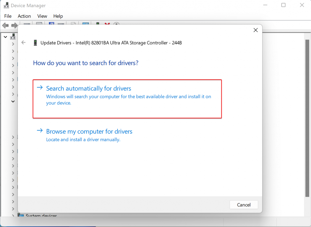 To resolve Driver Verifier Detected Violation Error Search Automatically for Drivers