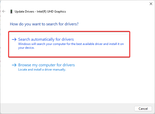  Search for drivers automatically