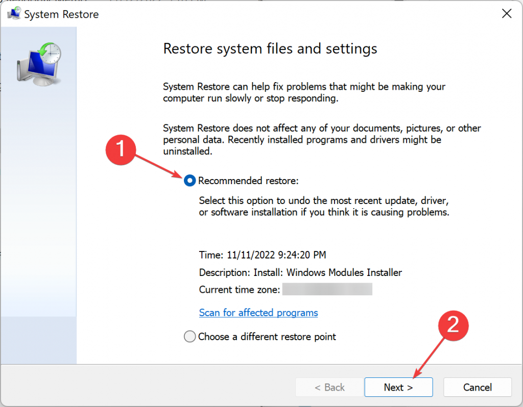 System Restore 