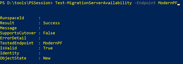migration connectivity and configuration of the public folder endpoint