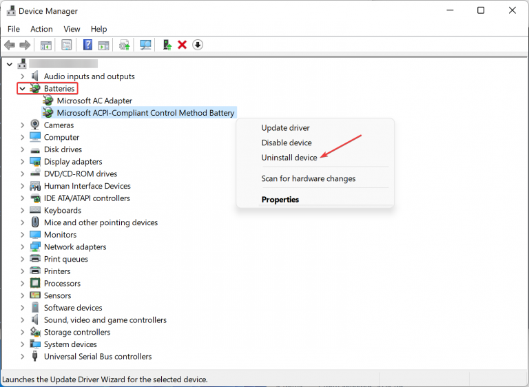 microsoft acpi compliant control method battery driver