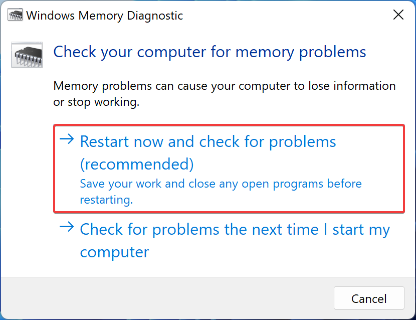  Windows Memory Diagnostic