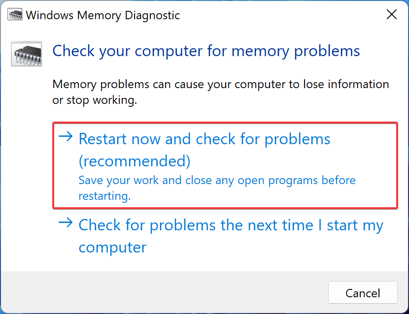 Windows Memory Diagnostic