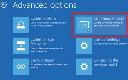 Choose Command Prompt from available options