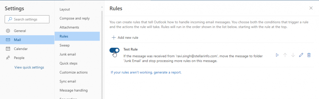 disable email rules