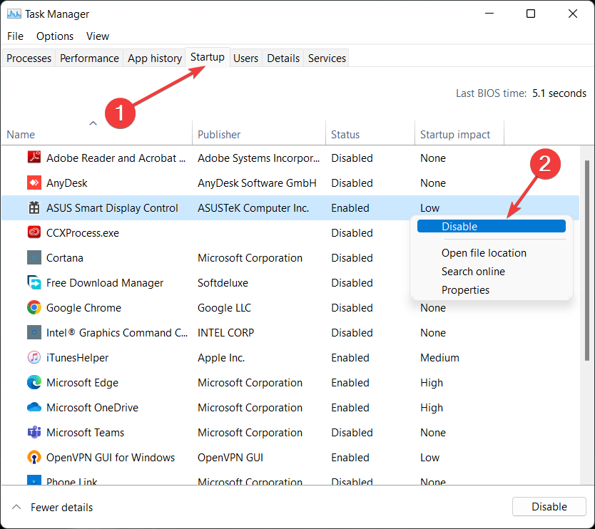 disable malware on windows 11 task manager