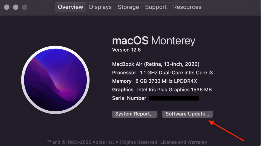 About This Mac > Software Update