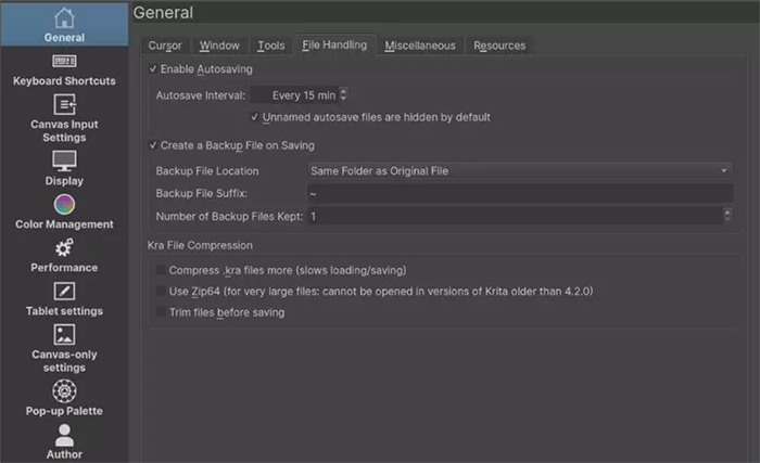 Configure Krita settings