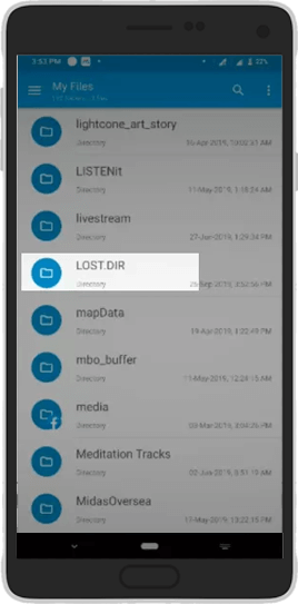 lost dir folder in android