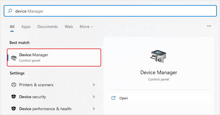 open device manager