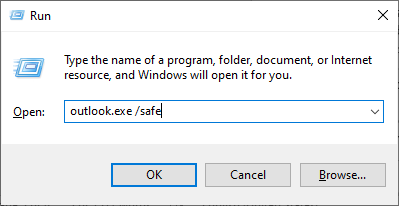 run Outlook in safe mode