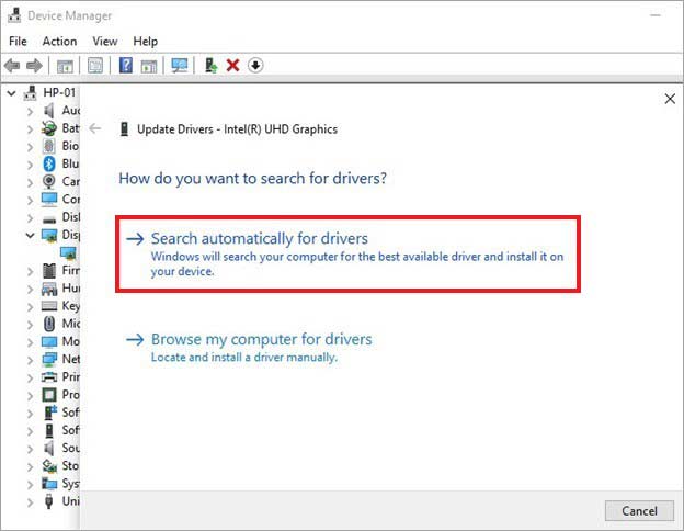 search automatically for drivers