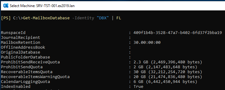 use get-mailboxdatabase cmdlet