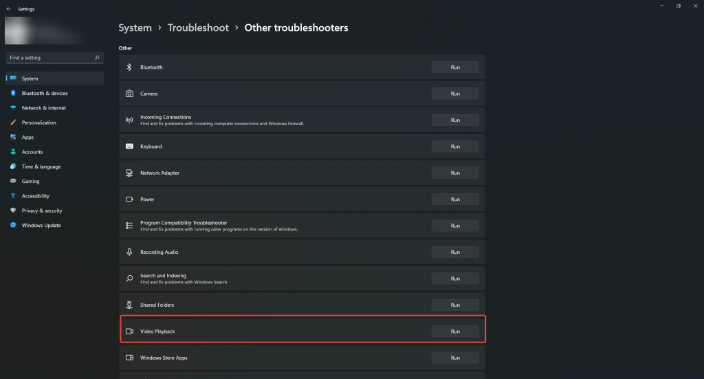 video playback troubleshooter