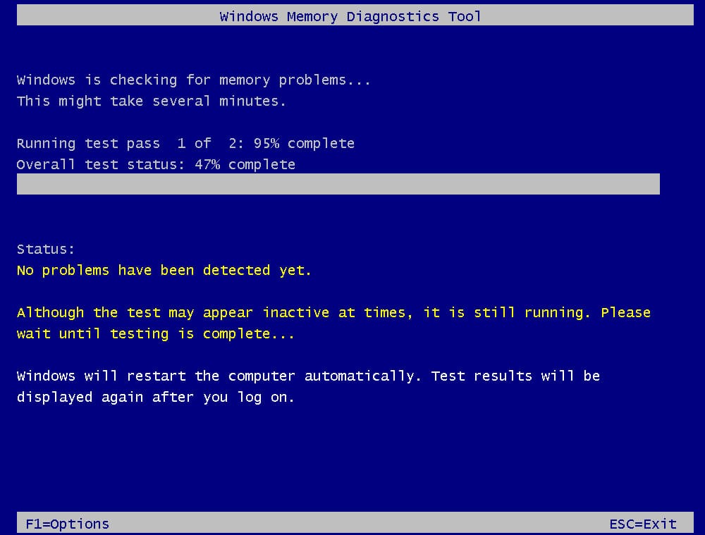 Windows memory diagnostic tool to test RAM