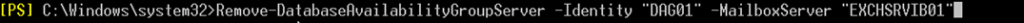 Use this command Remove-DatabaseAvailabilityGroupServer