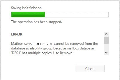 Mailbox server EXCHSRV01
