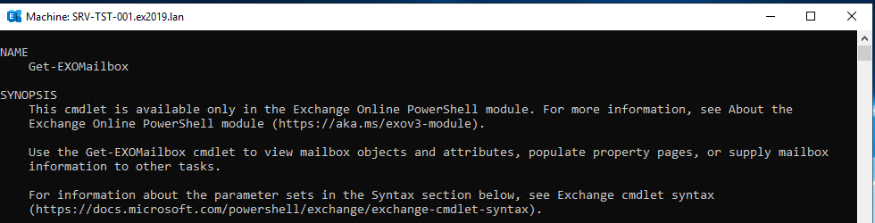 Help Get-ExoMailbox