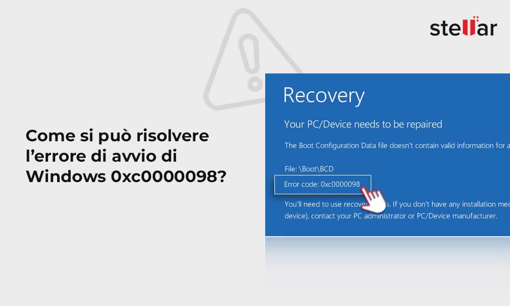 <strong>Come si può risolvere l’errore di avvio di Windows 0xc0000098?</strong>