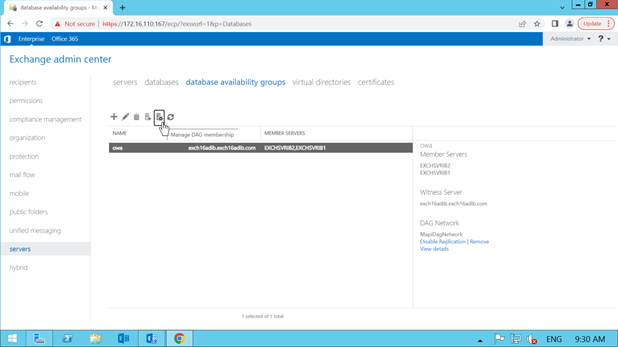 Click Manage DAG Membership