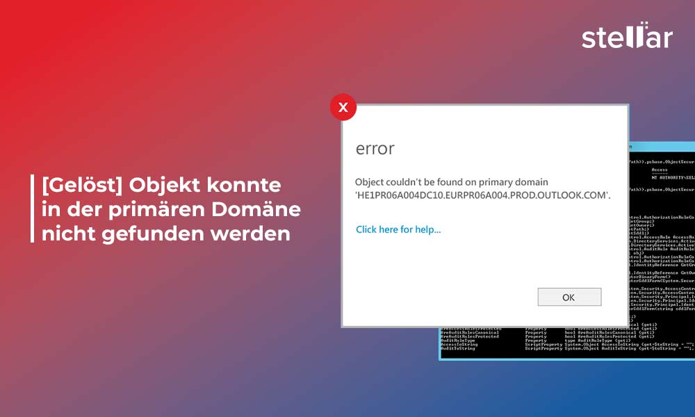 [Gelöst] Objekt konnte in der primären Domäne nicht gefunden werden