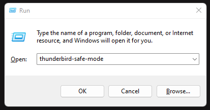 thunderbird safe mode