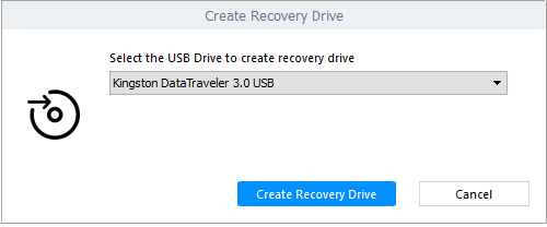 create Recovery DRIVE from USB