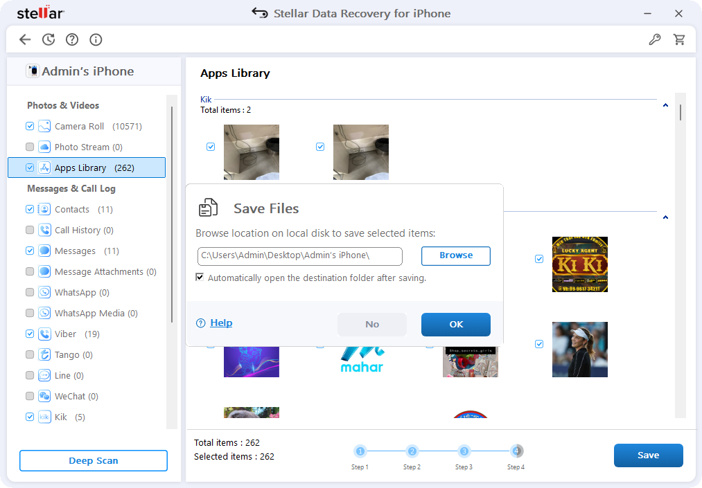 Stellar Data Recovery for iPhone - Save recovered images