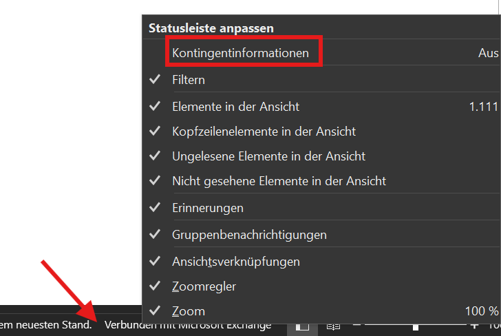 Kontingentinformationen