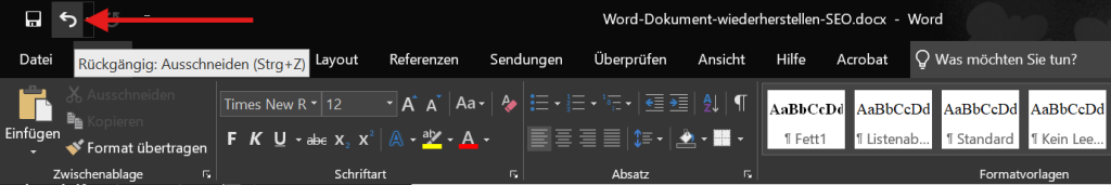 Rückgängig