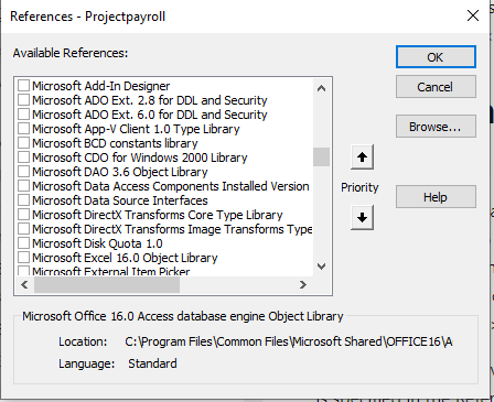 References Projectpayroll Window