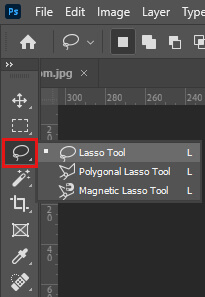 selecting lasso tool to remove glare from glass
