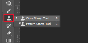 Use Clone Stamp Tool to remove glass glare