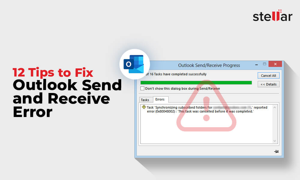 outlook mail send and receive not working