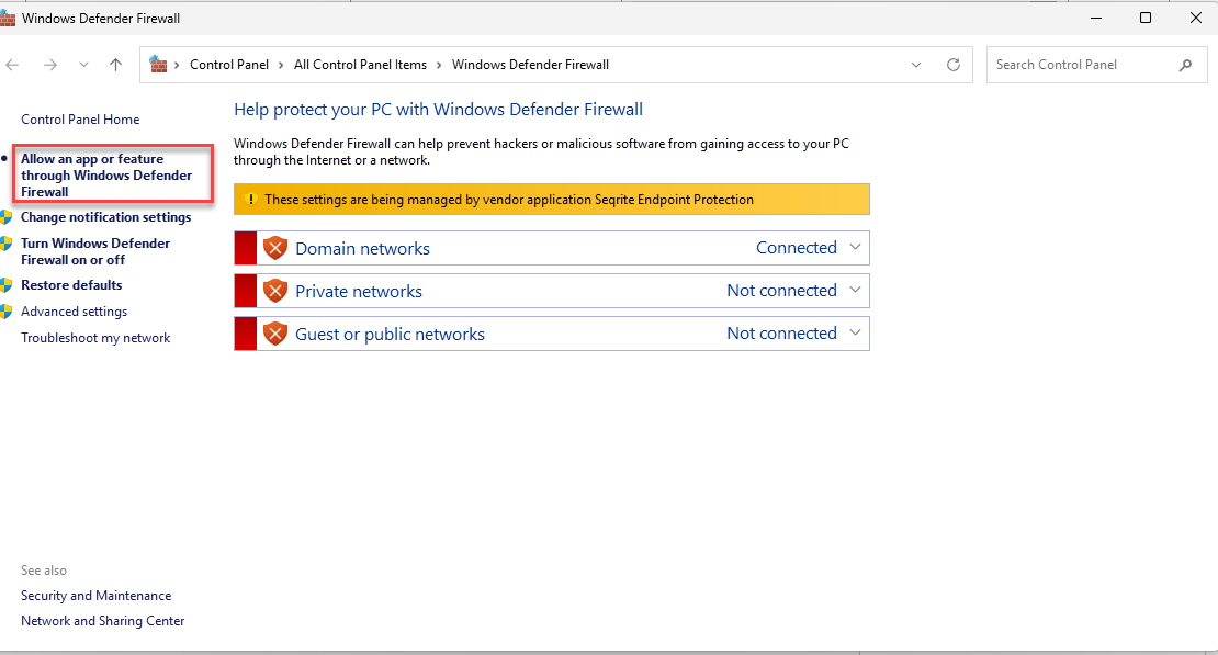 Windows Defender Firewall
