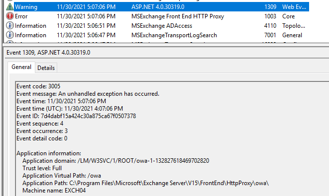 Exchange Server Auth Certificate Error