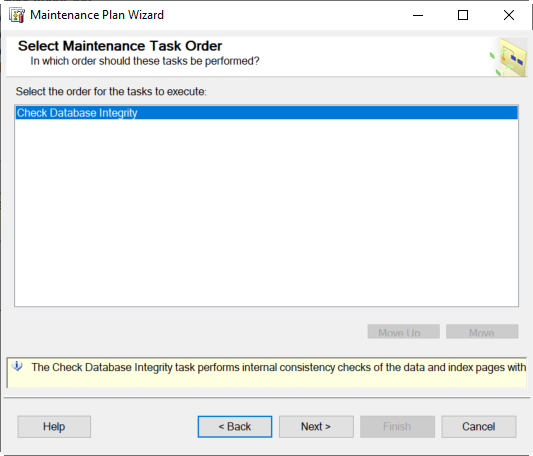 under Maintenance Plan Wizard select check database integrity 