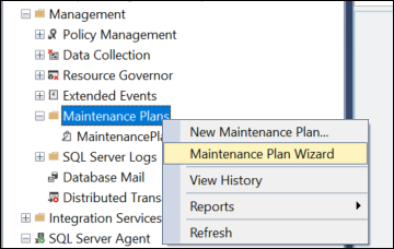 Maintenance Plan Wizard 