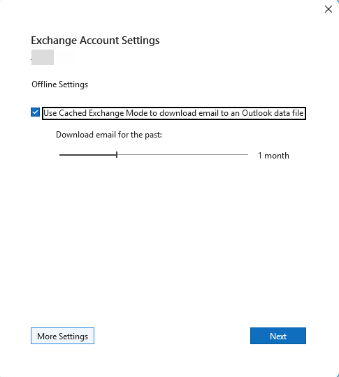 Exchange Account Settings 