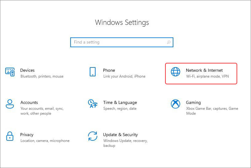 open network settings